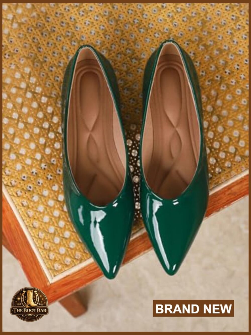 Patent Leather Pointed Toe Bow Knot Slip On Flats, Cushioned Insole, Non-Slip - Picture 5 of 7